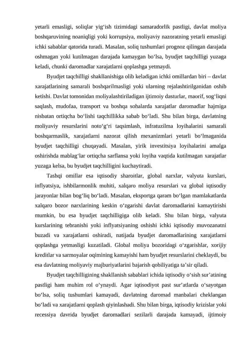 Byudjet taqchilligi va davlat qarzi sabablari va oqibatlari 3