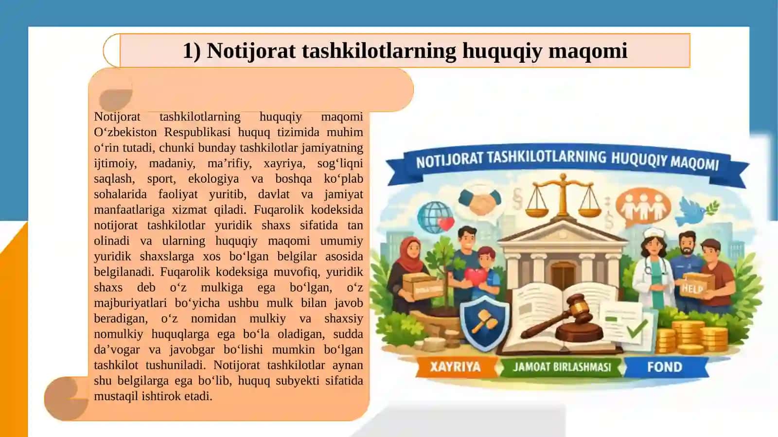 NOTIJORAT TASHKILOTLARNING FUQAROLIK HUQUQIY MAQOMI 3