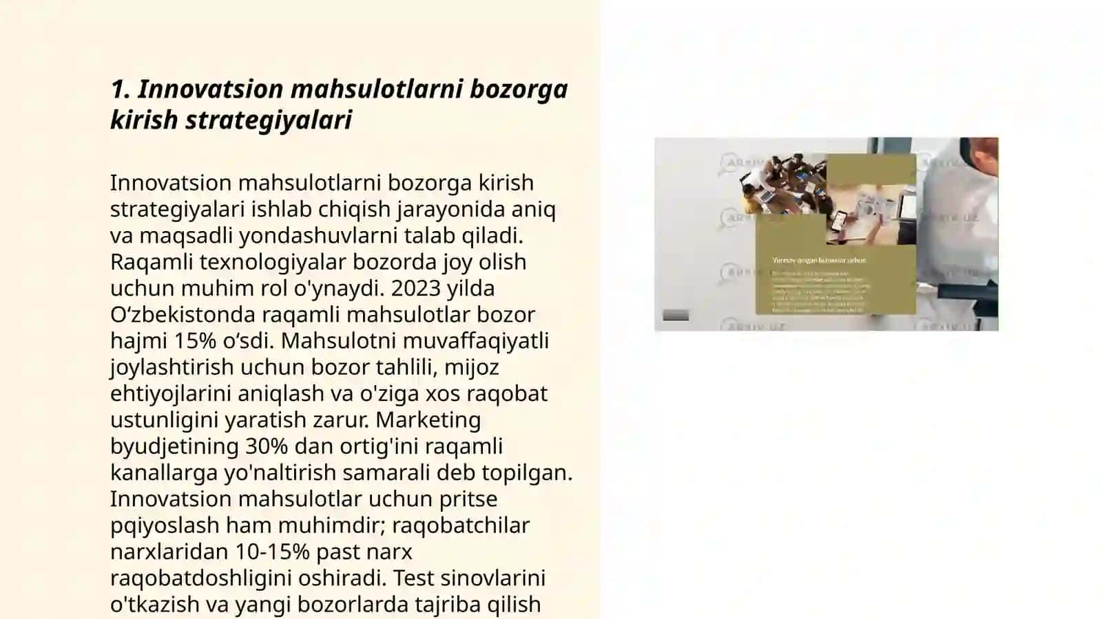 Innovatsion mahsulotlarni bozorga kirish strategiyalari 3