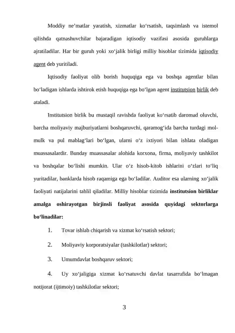 O’zbekiston milliy hisoblar tizimi: holati va istiqbollari 3