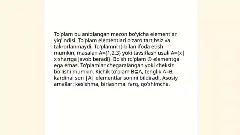 Toplamlarni sinfga ajratish 3