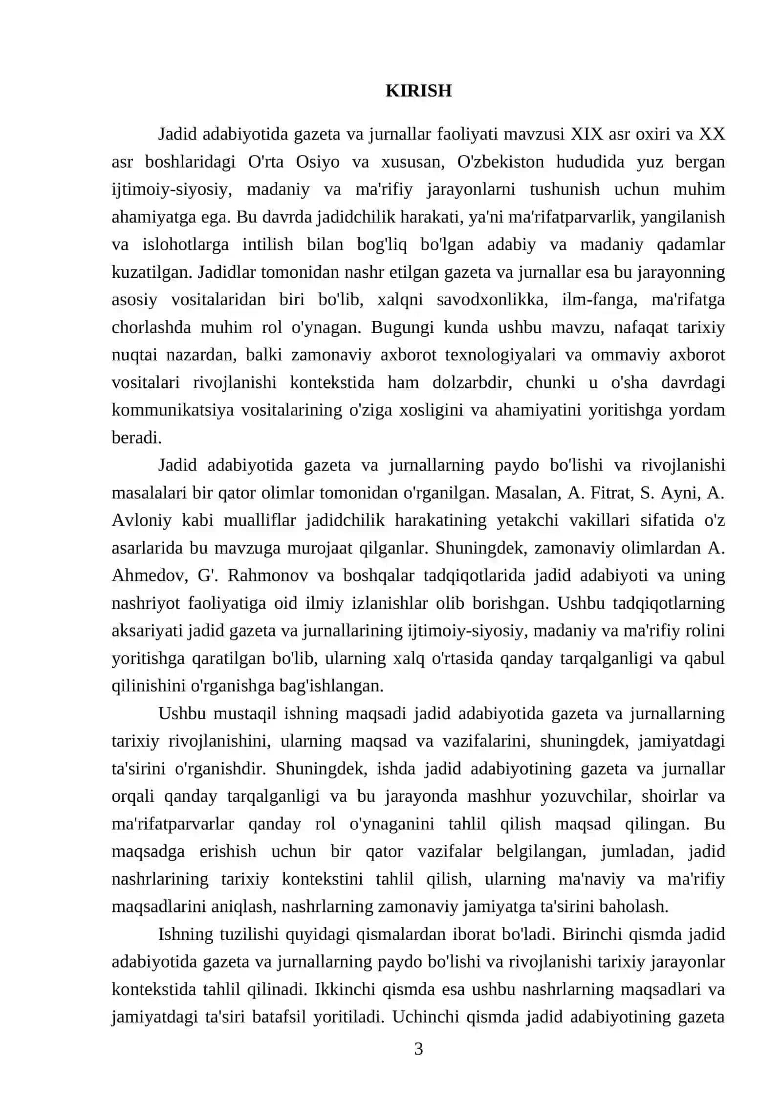 Jadid adabiyotida gazeta - jurnallar faoliyati 3
