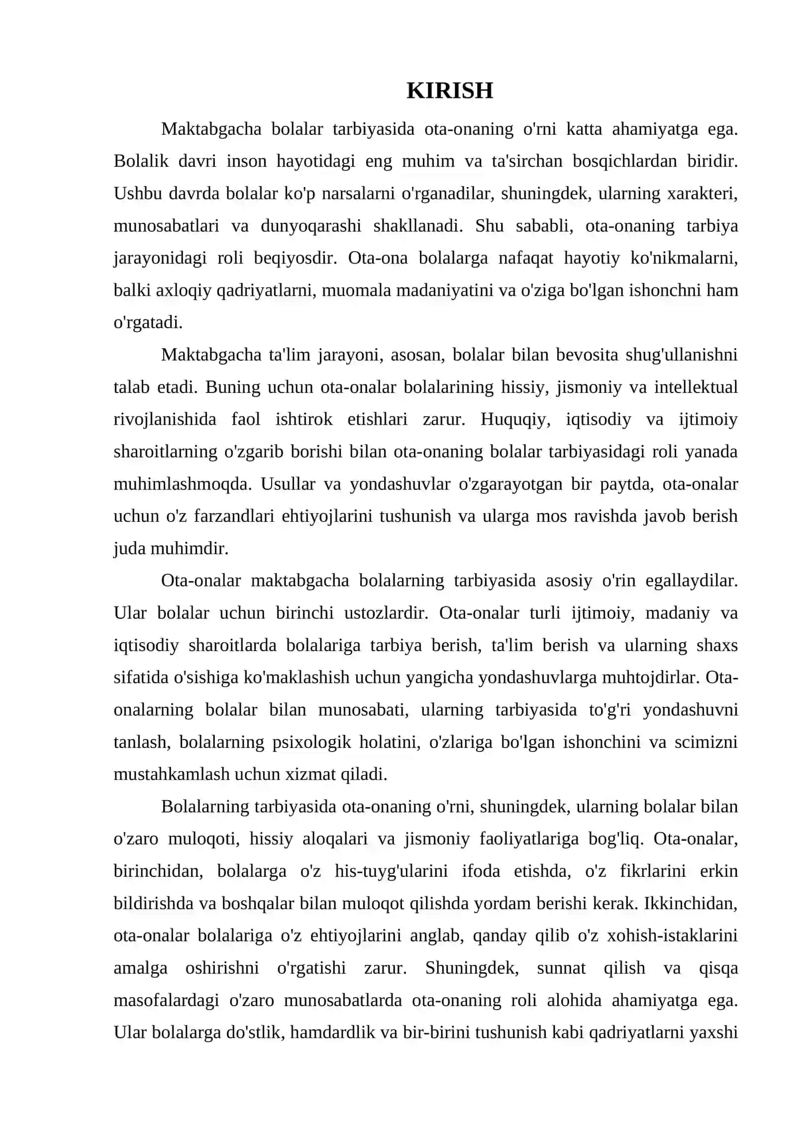 MAKTABGACHA BOLALAR TARBIYASIDA OTA ONANING O'RNI 3