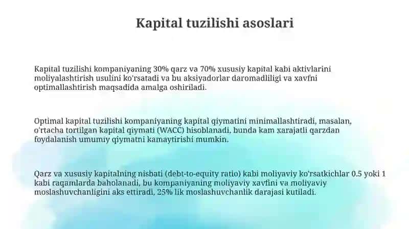 Moliya strukturani aniqlash 3