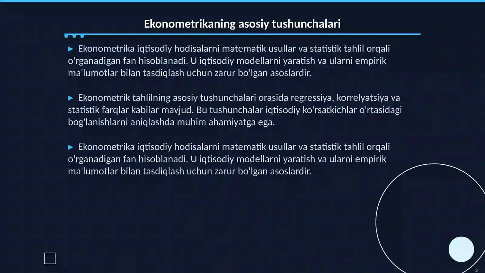 Ekonometrikaga kirish faninig maqsadi va vazifalari 3