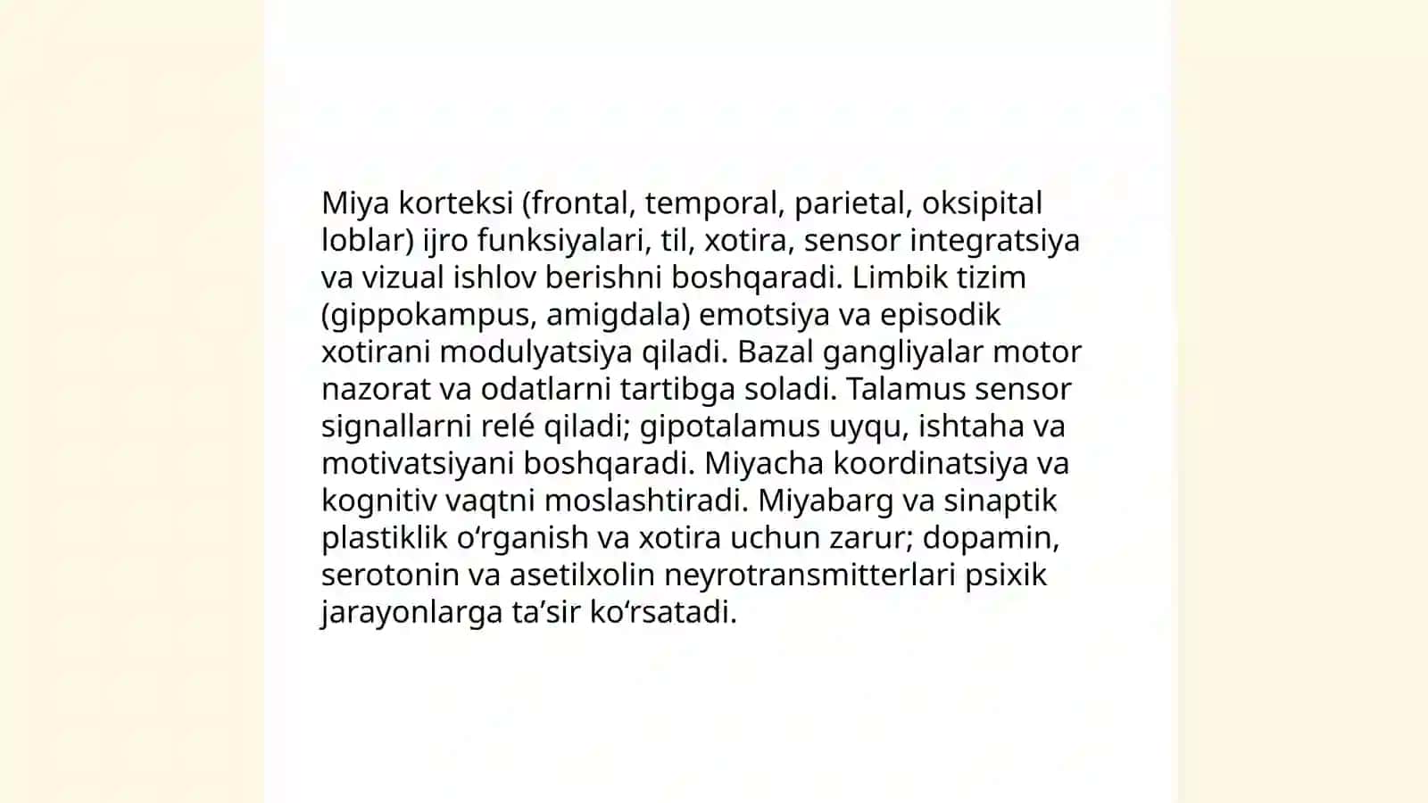 Psixik jarayonlar va miyaning aloqadorligini oʻrganish 3