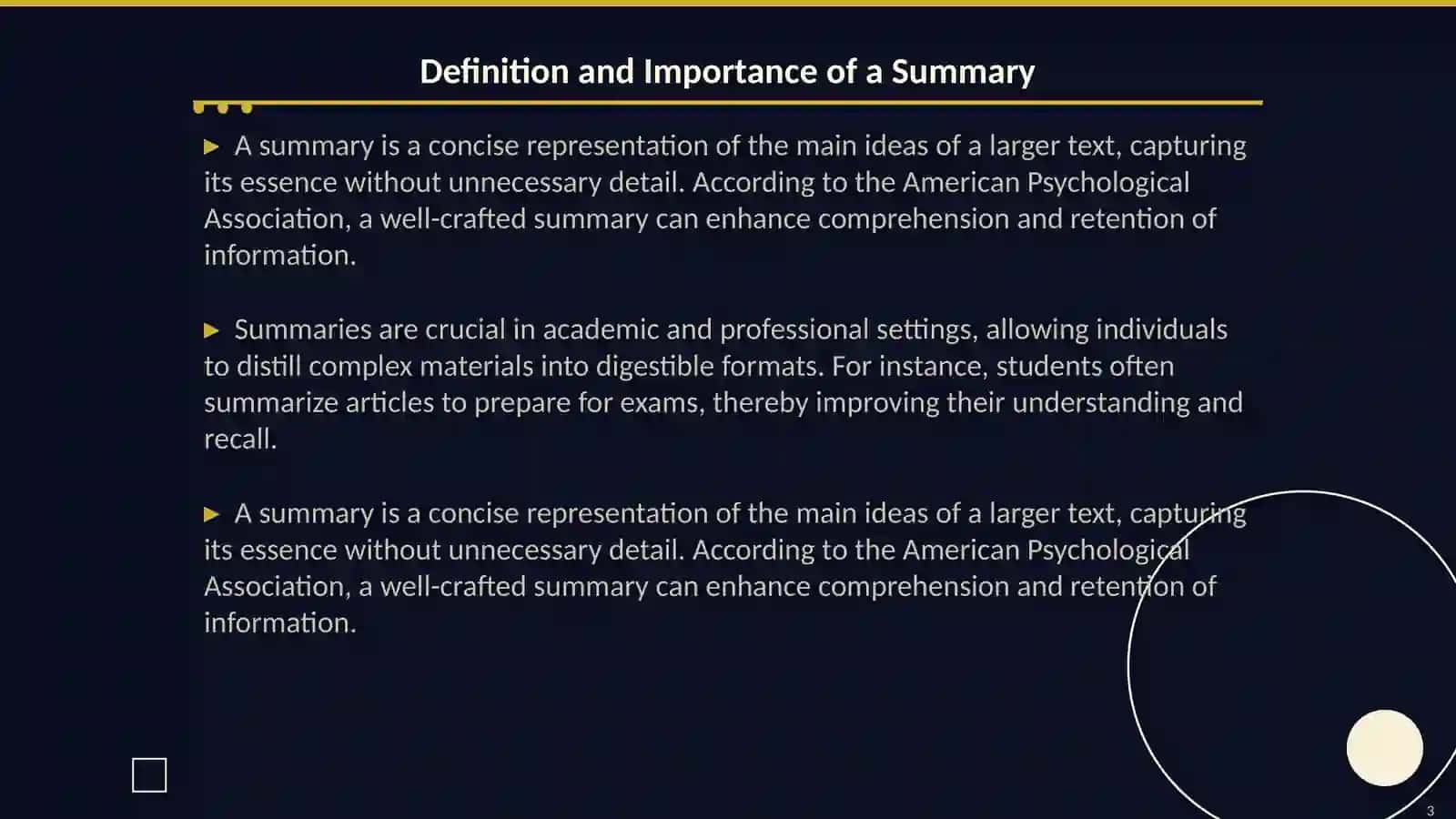 Writing skill: Writing a summary 3