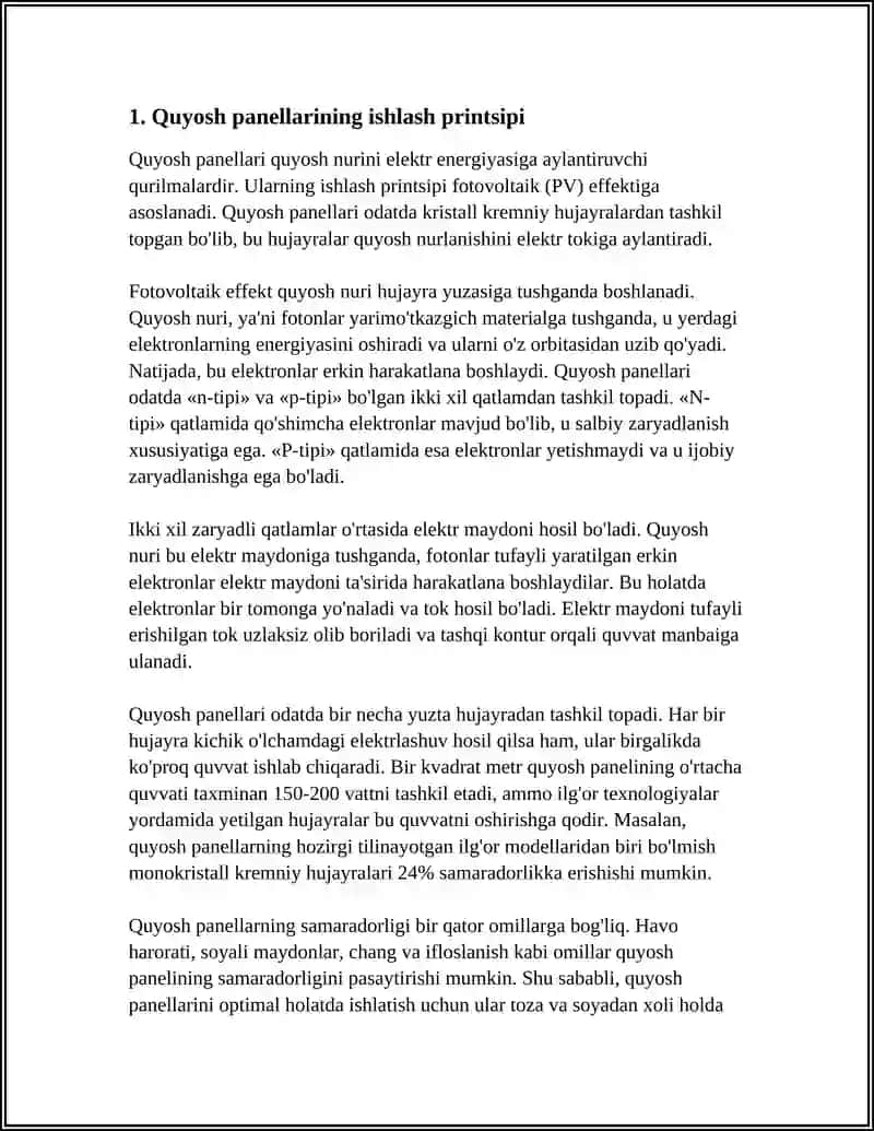 ZAMONAVIY QUYOSH PANELLARI 3