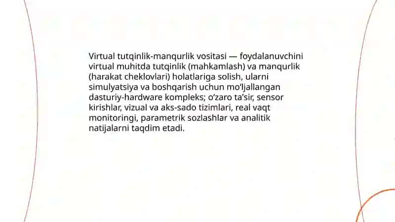 Virtual tutqinlik -manqurlik vositasi 3