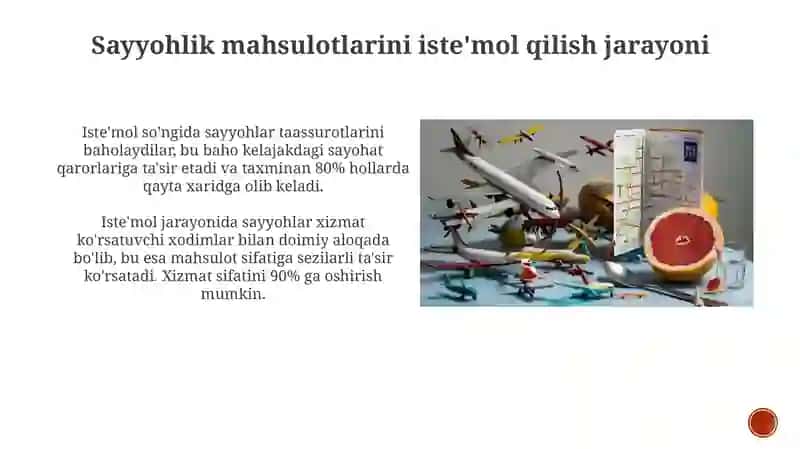 Sayyohlik mahsulotlarini iste'mol qilish jarayoni 3