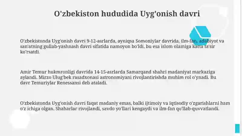 O'zbekiston Uyg'onish Davri 3
