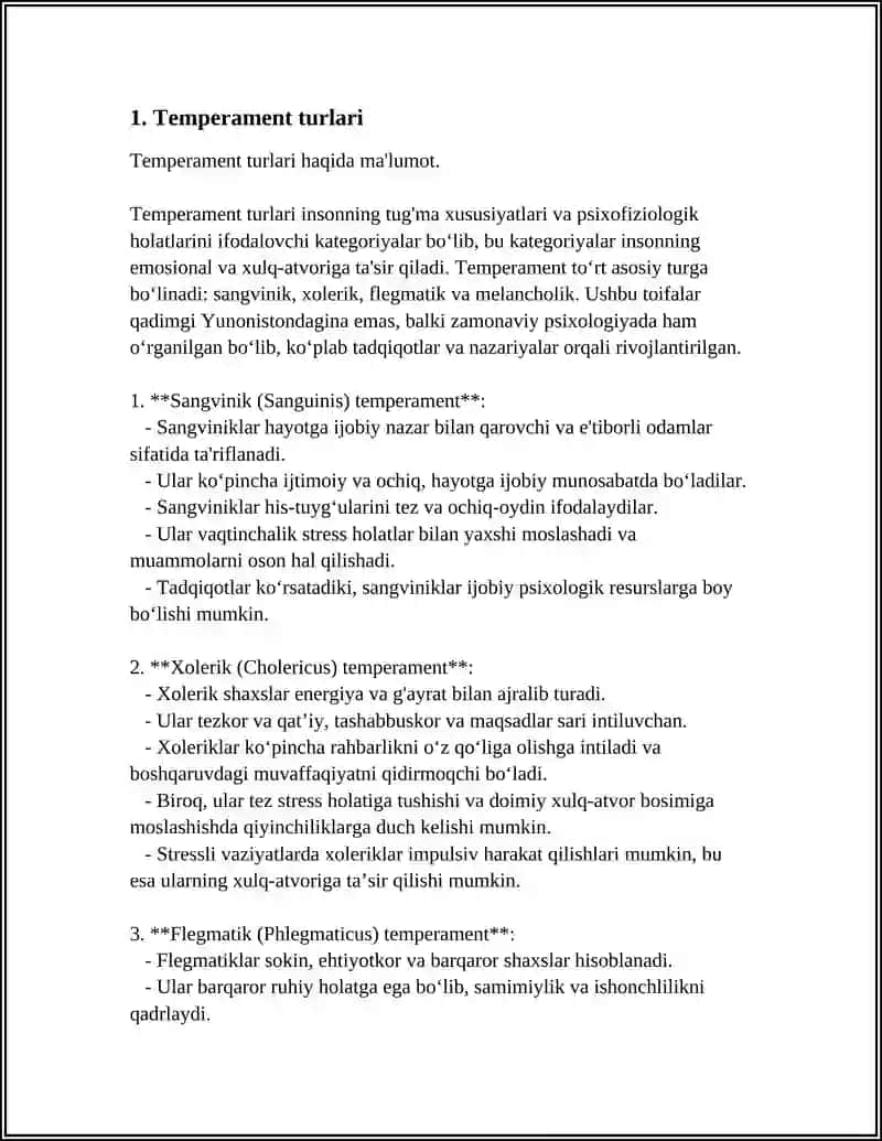 TEMPERAMENT VA SHAXS FAOLLIGI 3