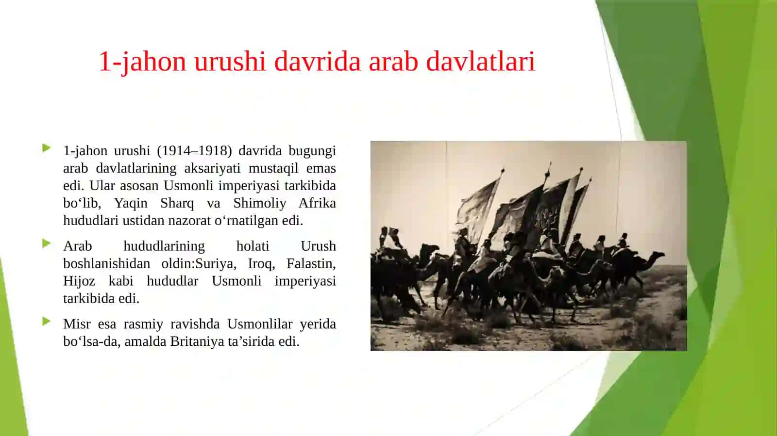 1-jahon urushi davrida arab davlatlari 3