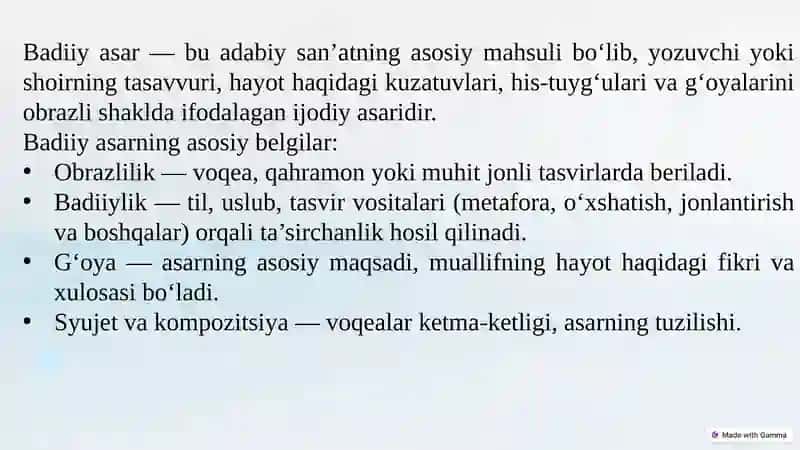 Badiiy asarni tahlil qilish 3