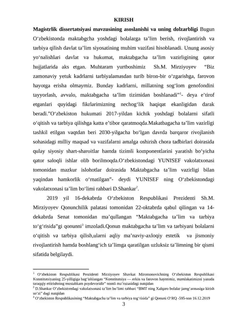 Magistrlik dissertatsiyasi mavzusining asoslanishi va uning dolzarbligi 3