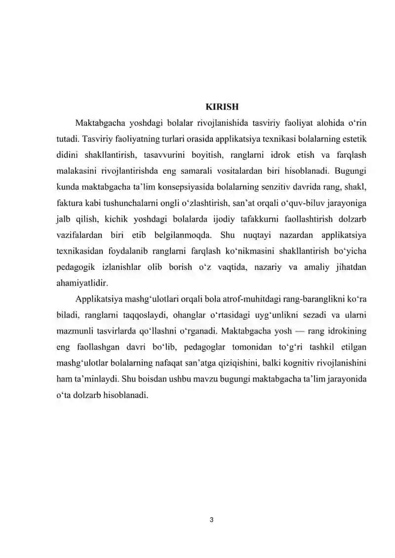 Applikatsiya texnikasi orqali bolalarda ranglarni farqlash ko’nikmasini shakillantirish 3