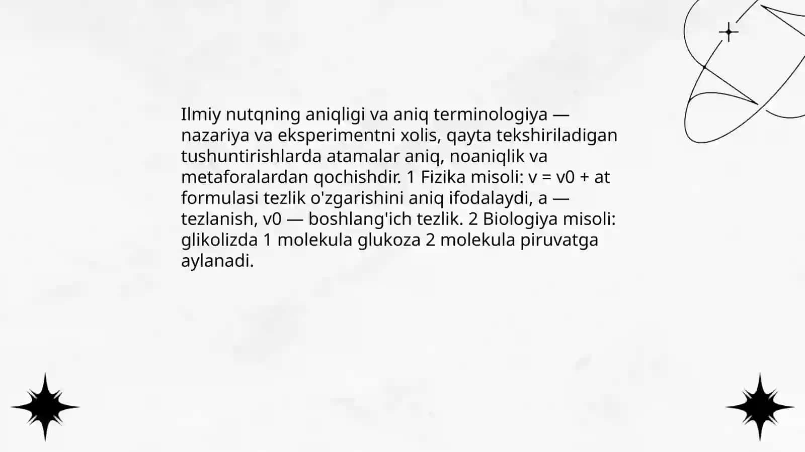 Ilmiy nutqning asosiy belgilarini aniqlash ( matn misollar bilan) 3