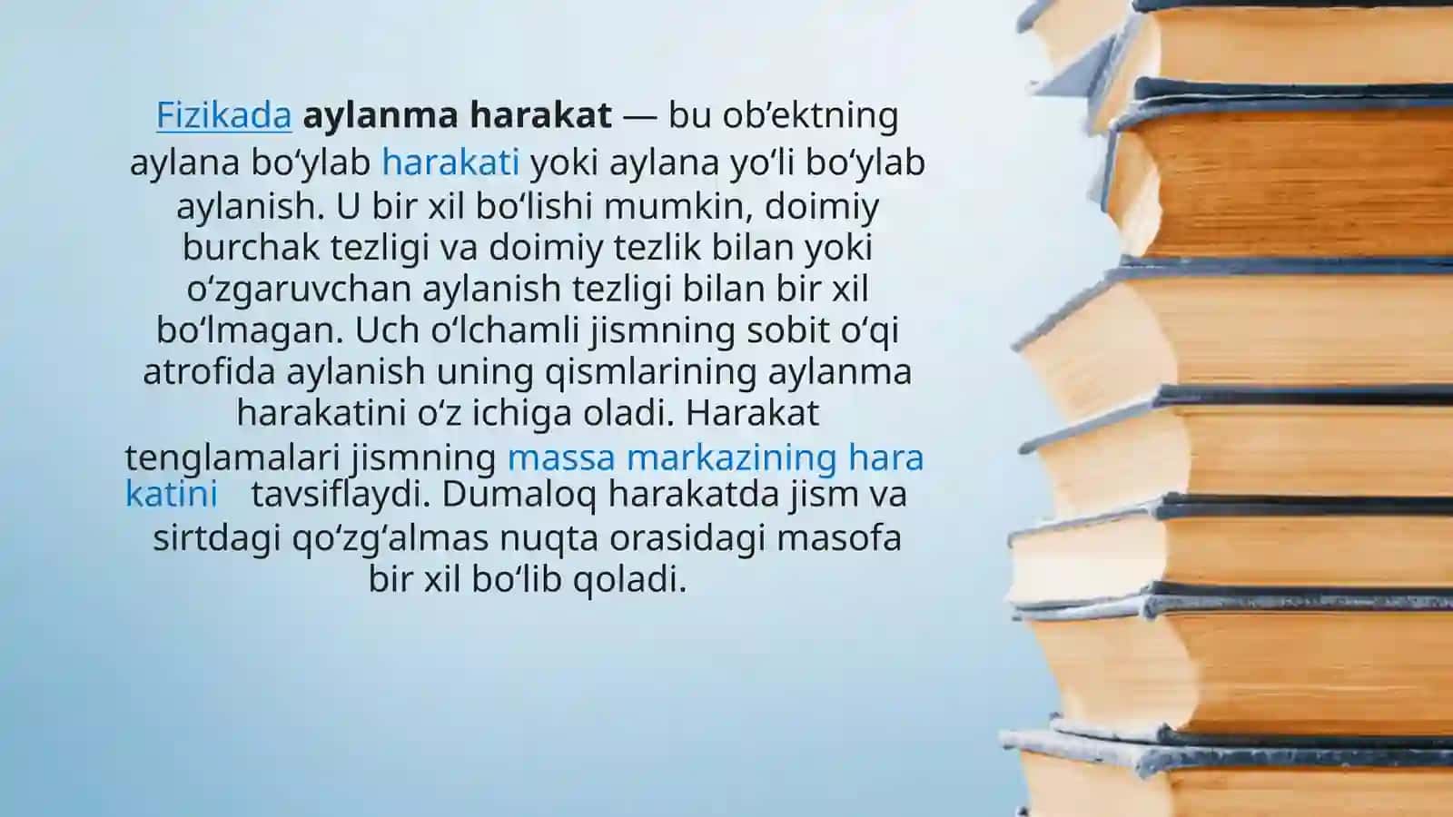 Qattiq jism aylanma harakat dinamikasining asosiy qonuni 3