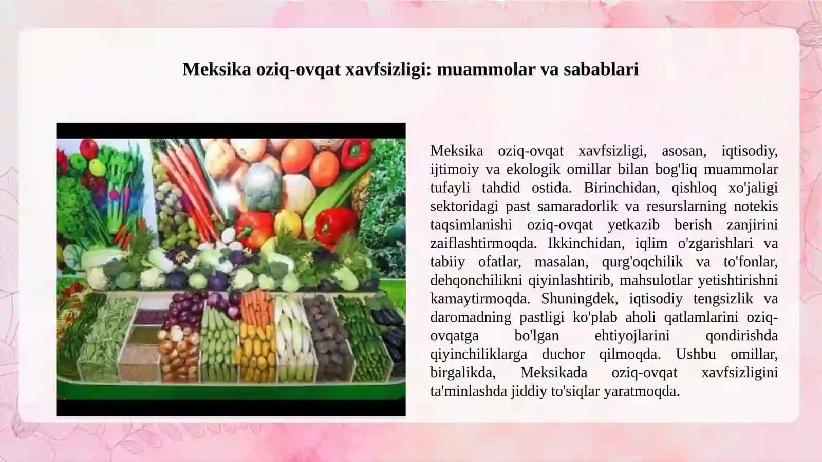 Meksika davlatining oziq-ovqat muammosi, ishchi kuchi migratsiyasi va migratsiya  jarayonlaridagi muammolar tahlili 3