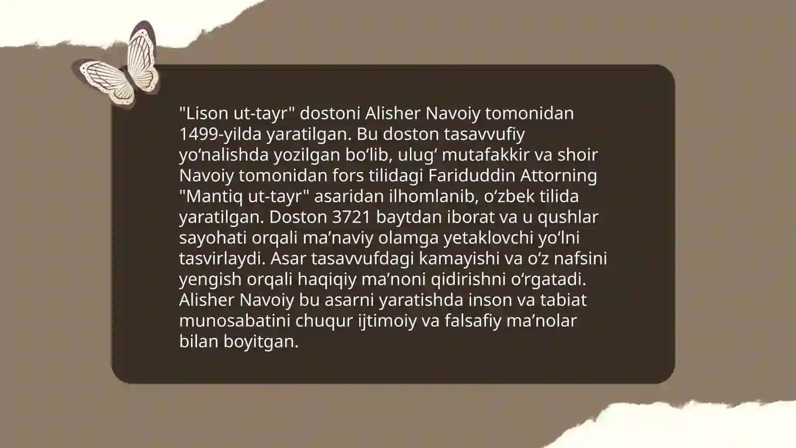 Lison ut-tayr dostonidagi vodiylar tavsifi,hikoyatlar tahlili 3