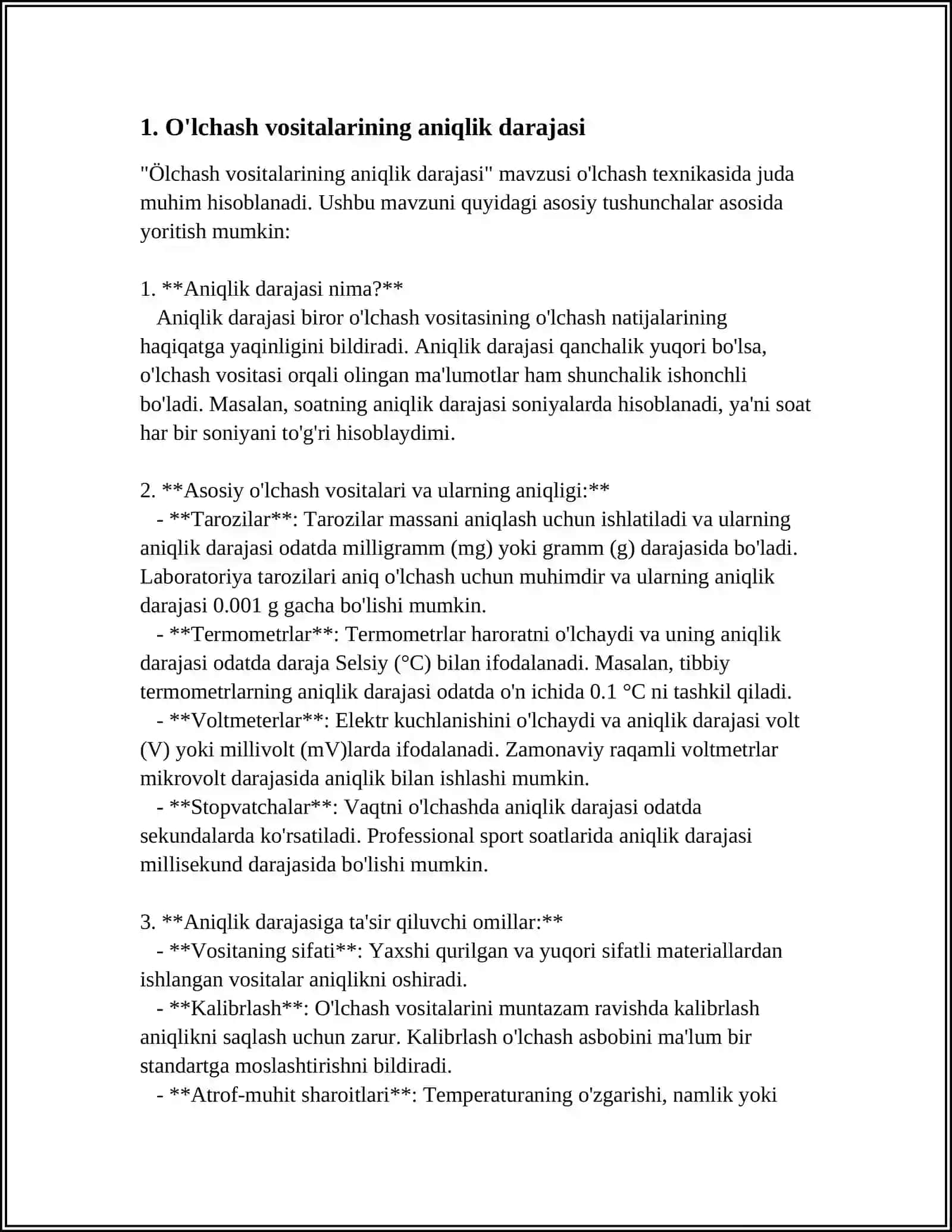 O'lchash va Nazorat Vositalarining Sifatini Nazorat Qilish 3