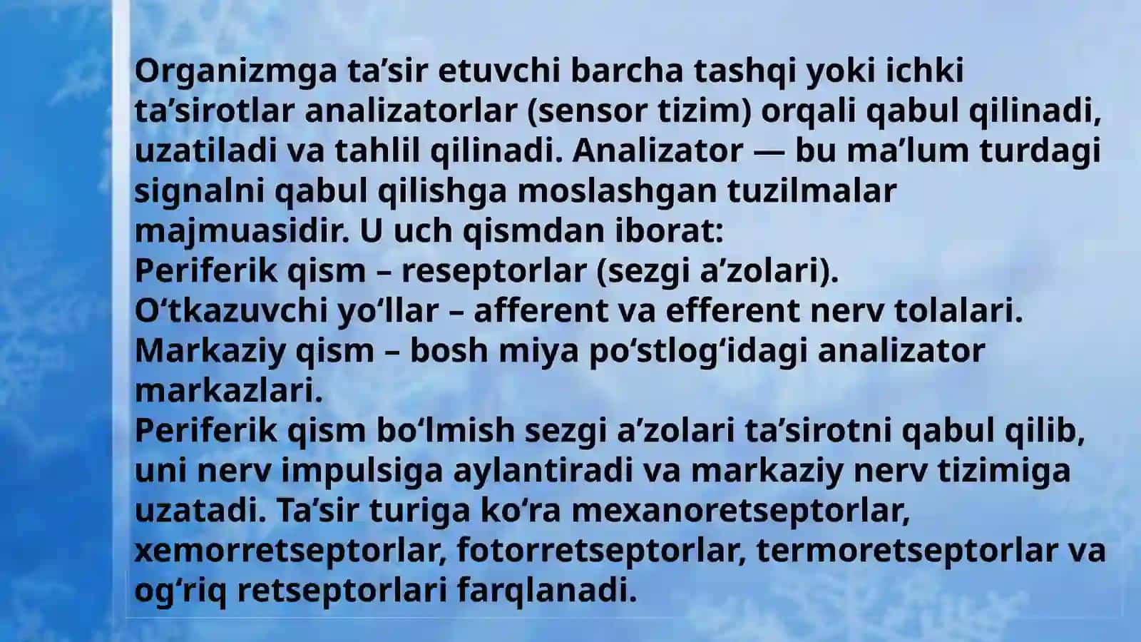 Ko'rish a'zosi. Ko'z olmasining tuzilishi va yoshga qarab o'zgarishi. Ko'zning yordamchi apparati. U 3