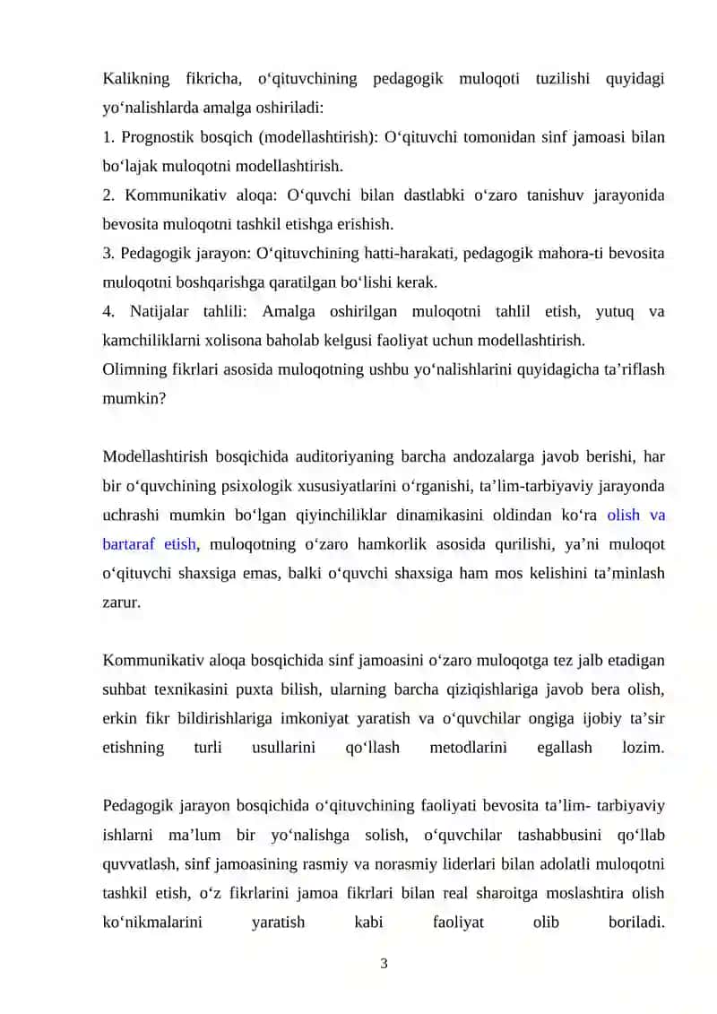 BOSHLANG’ICH SINF O’QITUVCHISI BILAN O’QUVCHILARINING MUOMILASI 3