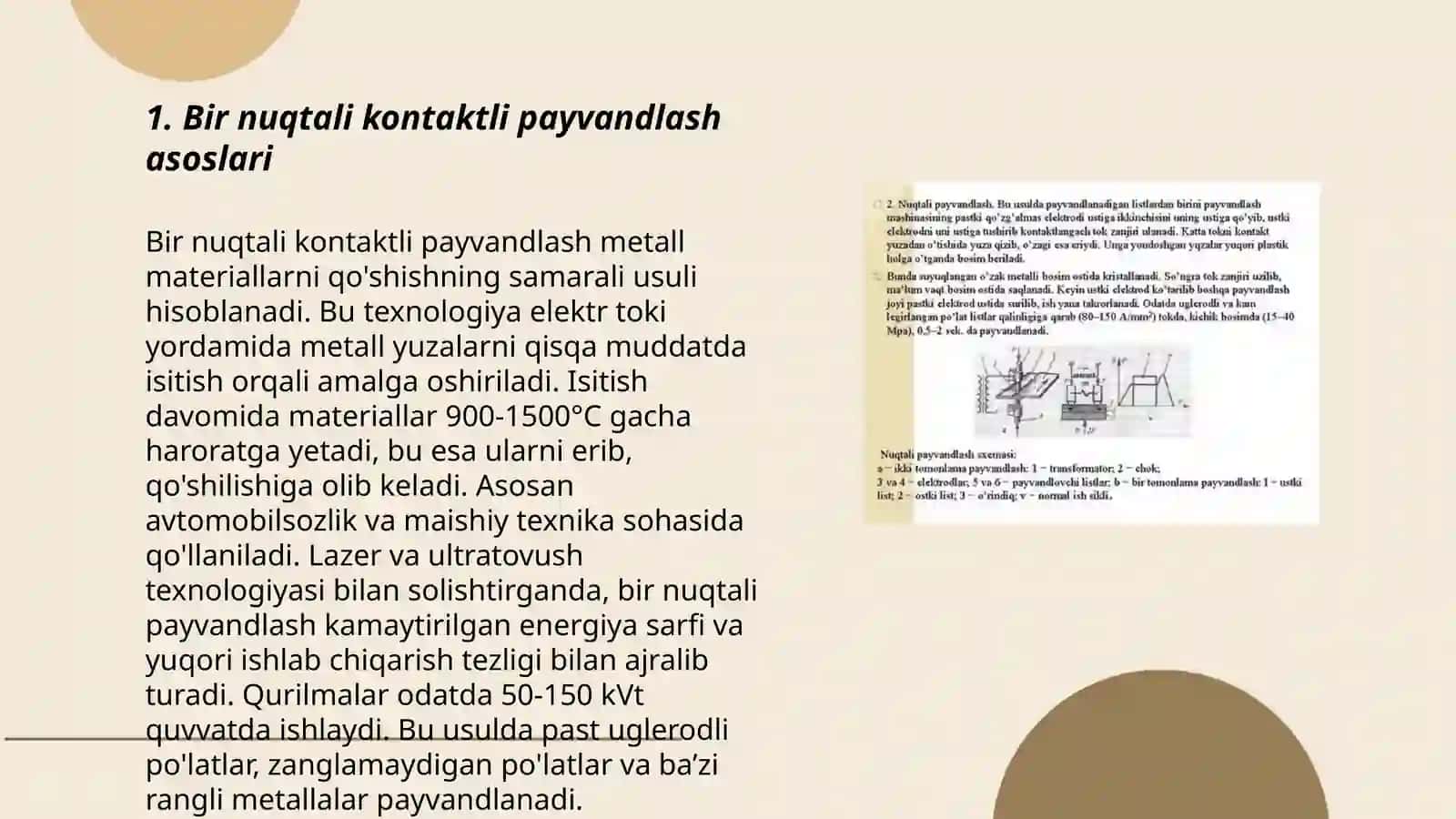 Bir nuqtali kontaktli payvandlash asoslari 3