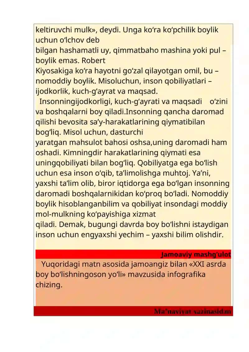 BOYLIKDAN FOYDALANISH MEZONLARI 3