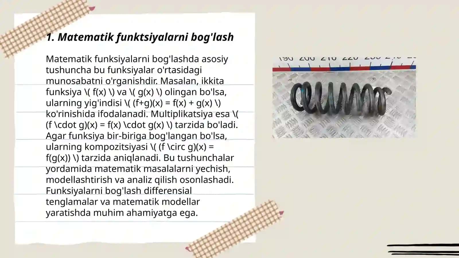 Matematik funktsiyalarni bog'lash 3