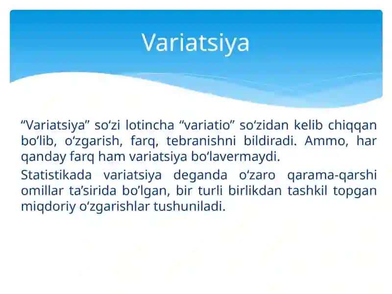 Variatsiya ko‘rsatkichlari va dispersion tahlilasoslar 3