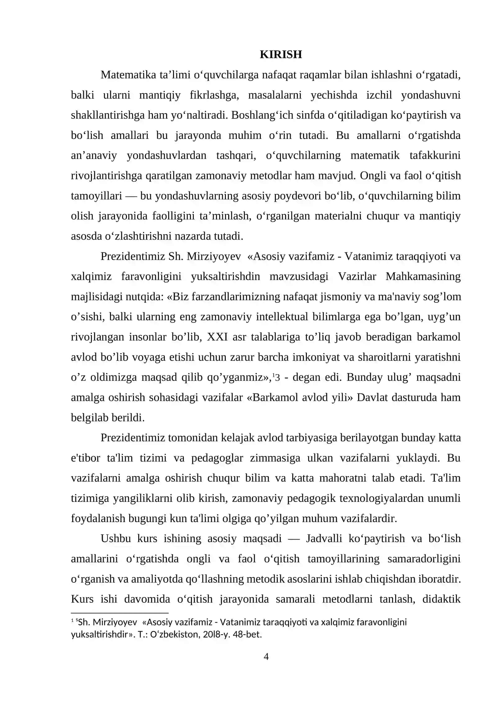 JADVALI KO'PAYTIRISH VA BO'LISHNI O'RGATISHDA O'QUVCHILARNING MUSTAQIL ISHLARINI TASHKIL QILISH 3