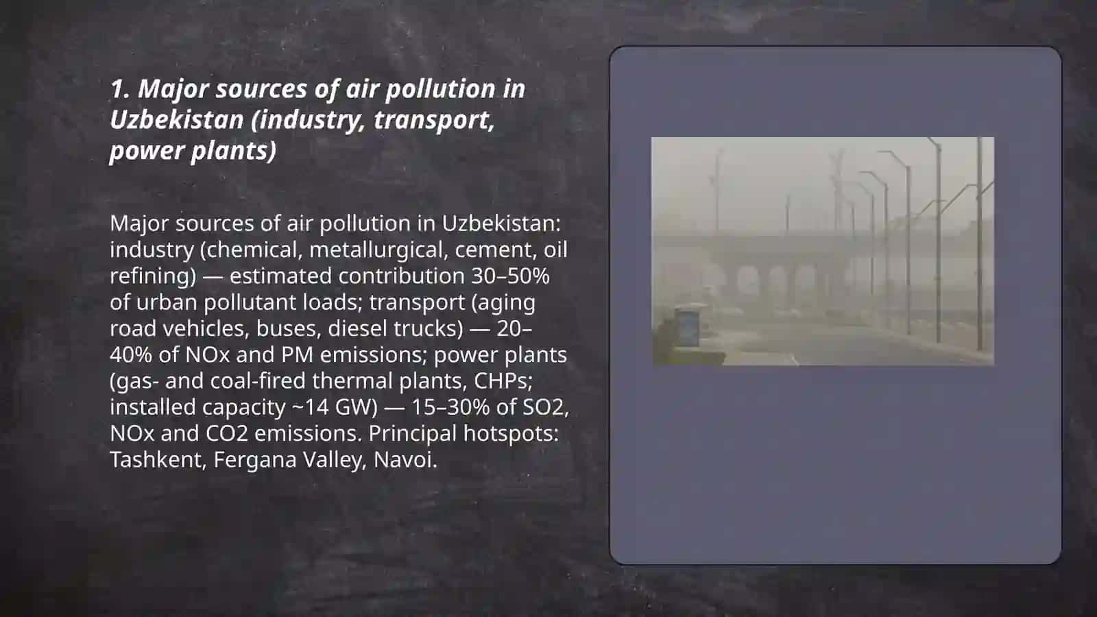 Major sources of air pollution in Uzbekistan 3
