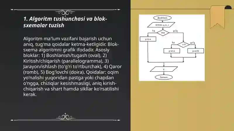 Masalalar algoritmini tuzish va shu algoritm asosida Delphi dasturlash tilida dastur tuzish 3