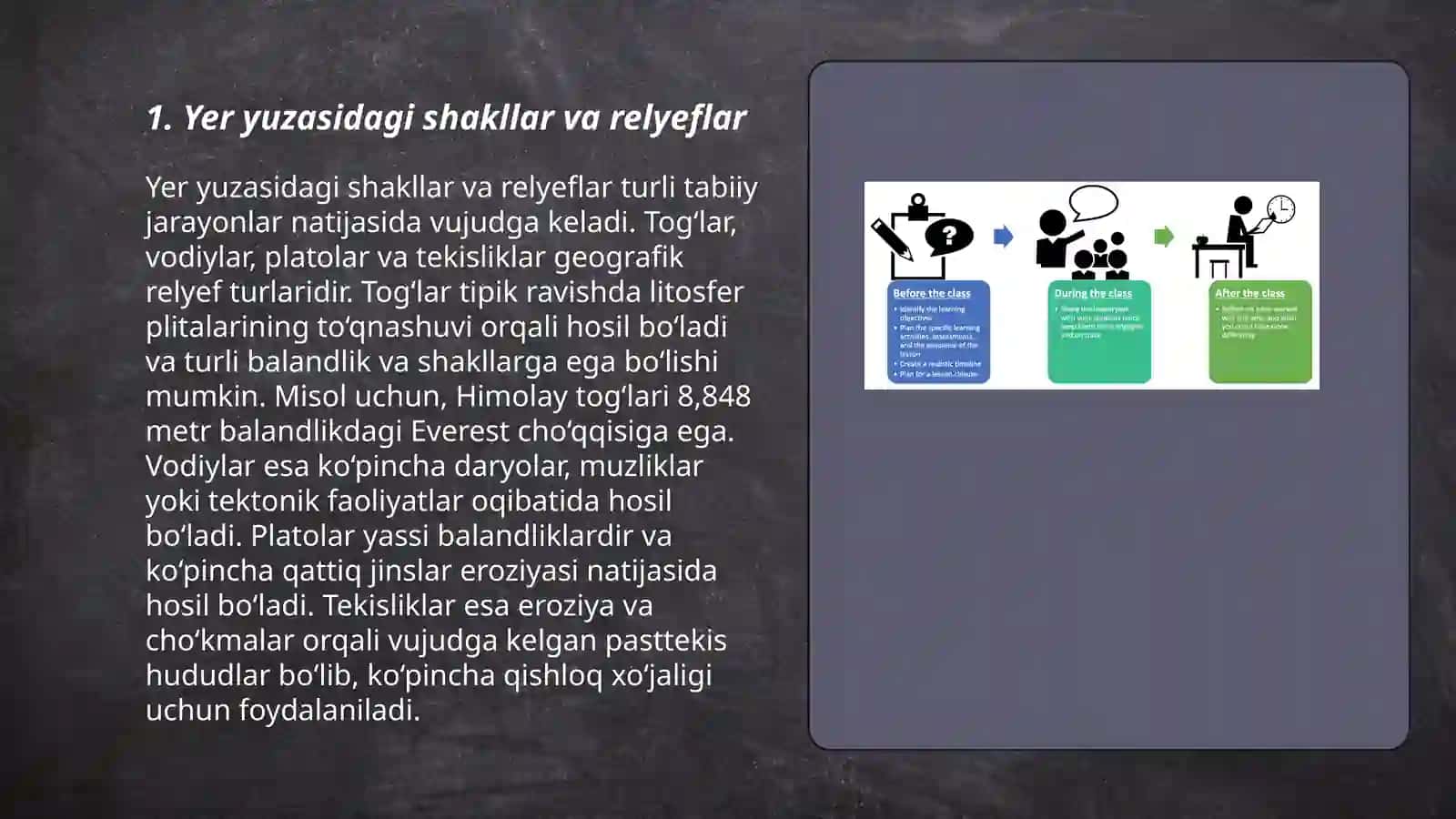 Geografiya darslarida kuzatish orqali yangi bilim va tushunchalarni shakllantirish 3