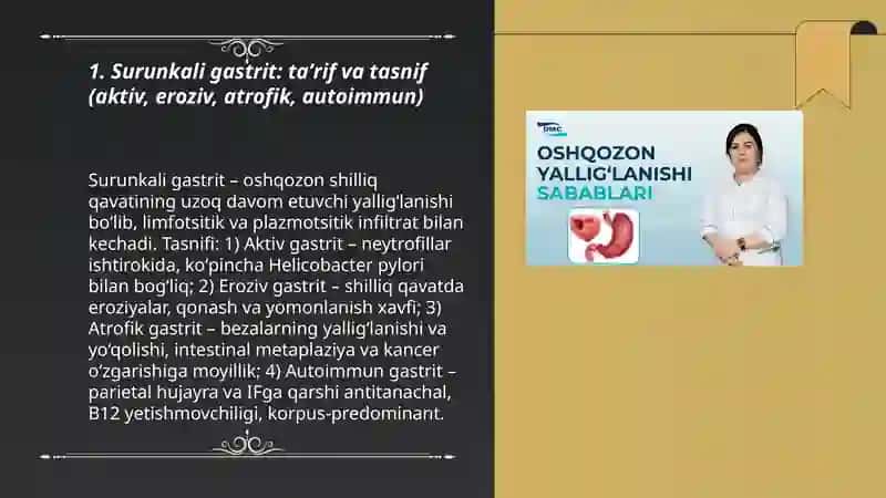 Surunkali gastrit.etiologiyasi, patogenezi, klinikasi 3