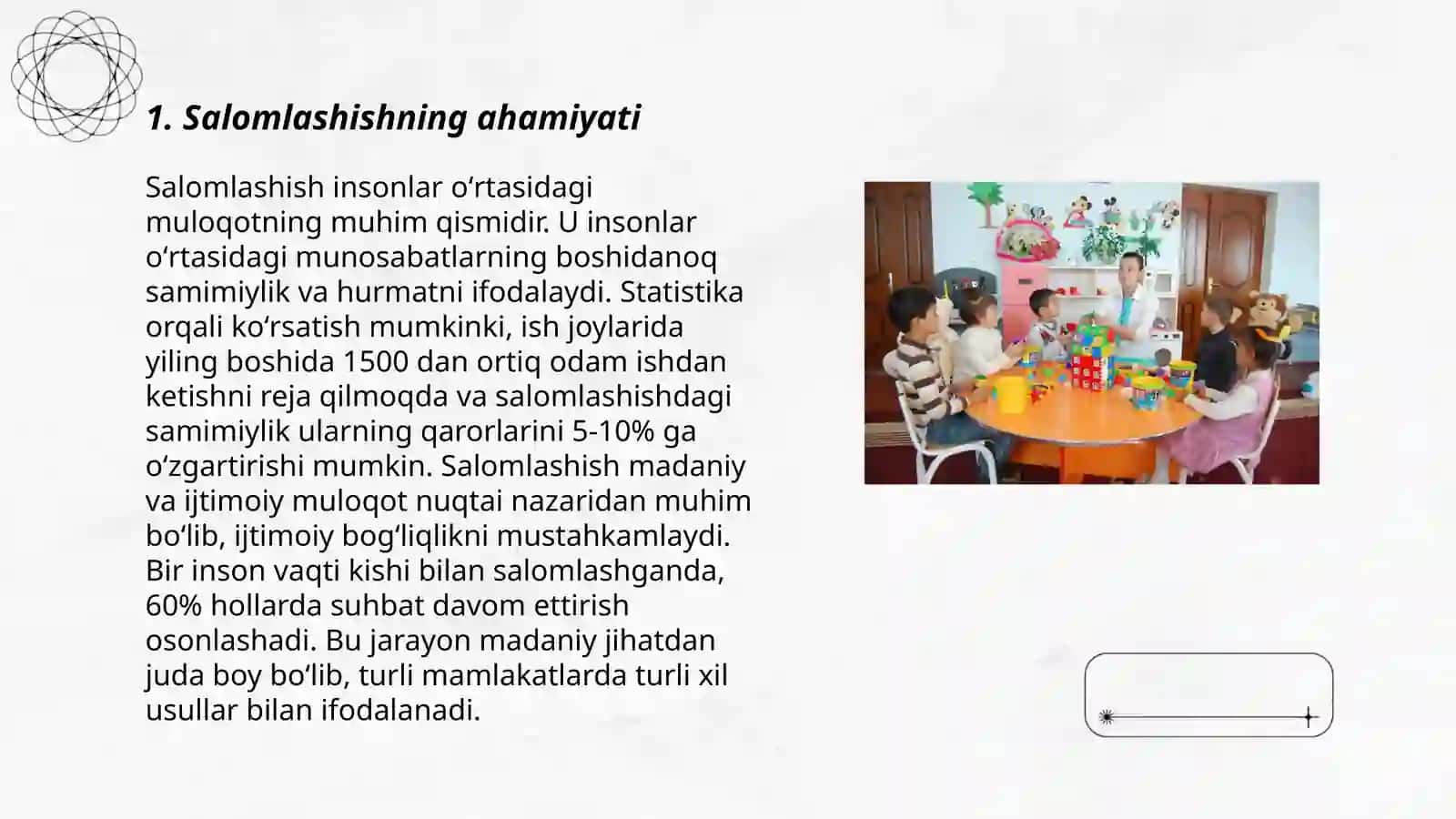 Salomlashish odobi mavzusidagi 1-soatlik dars ishlanma 3