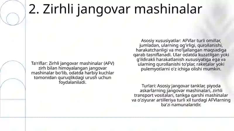 Jangovor Mashinalarni Umumiy Tasnifi 3