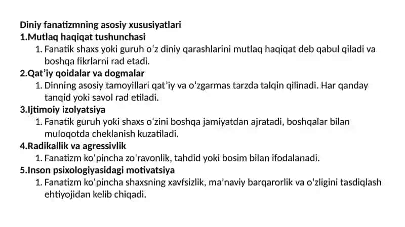 Diniy fanatizmning asoslari va manbalari” mavzusida esse tayѐrlash. 3