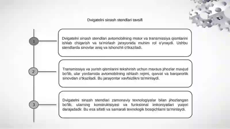 Dvigatelni sinash stendlari. 3