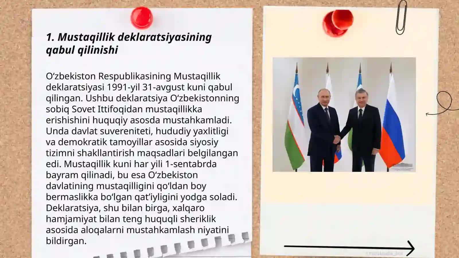 Mustaqil Òzbekiston Respublikasini tashkil topishining tarixiy ahamiyati 3