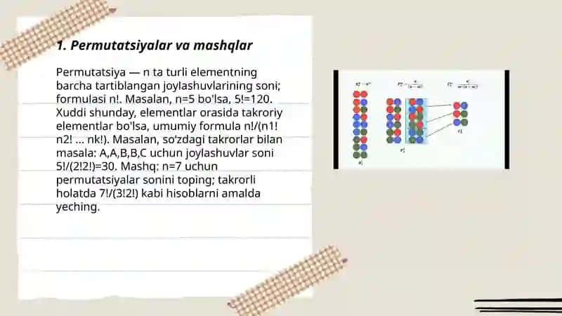 Kambinatorika Mashqlari 3