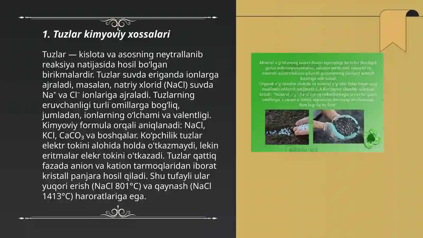 Tuzlar kimyoviy xossalari 3