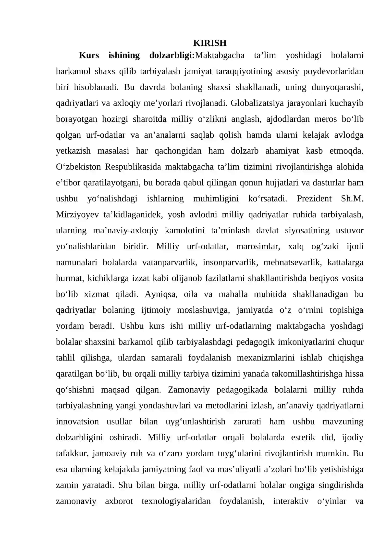 MAKTABGACHA TAʼLIM YOSHIDAGI BOLALAR SHAXSINI BARKAMOL QILIB TARBIYALASHDA MILLIY URF ODATLARDAN FOYDALANISH 3