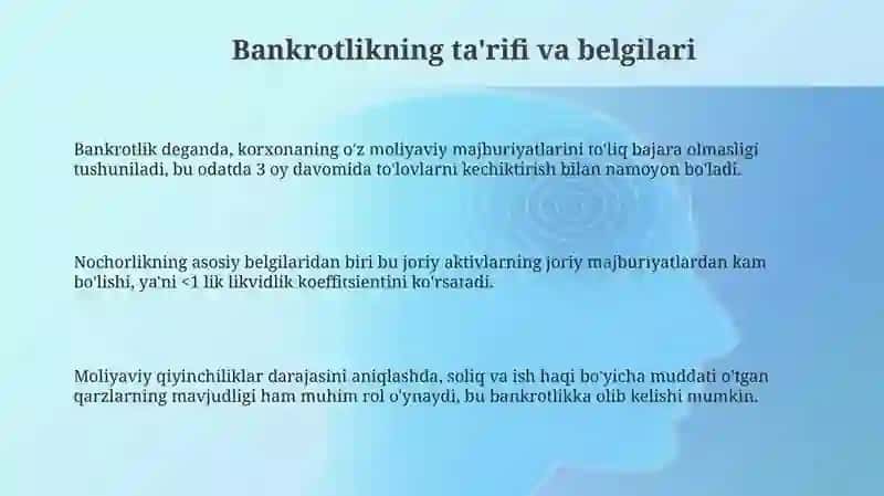 Korxona iqtisodiy nochorligi (bankrotligi)ni taxlil qilish 3