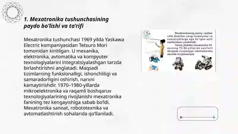 Mexatronika fanining shakllanishi va rivojlanish bosqichlari 3