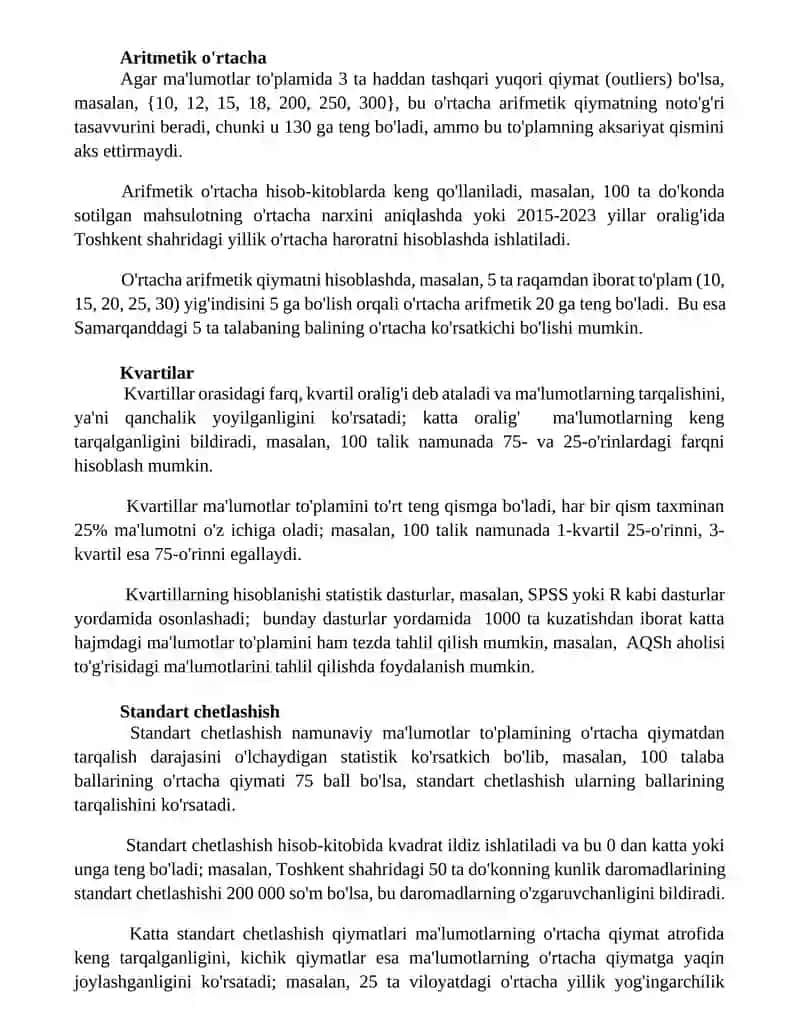 Òrtacha miqdorlarning turlari va ularning xususiyatlari 3