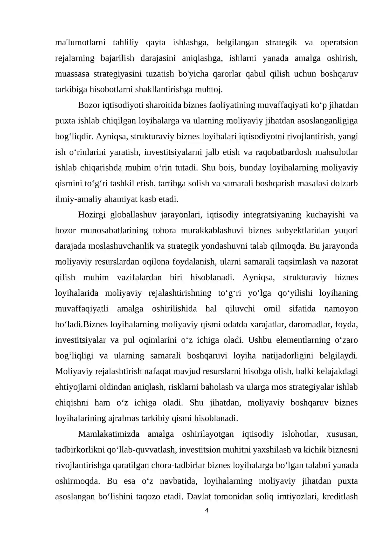 Biznes struktraviy loyxalarining moliyaviy qismi tartibga solish va uning axamiyati 3