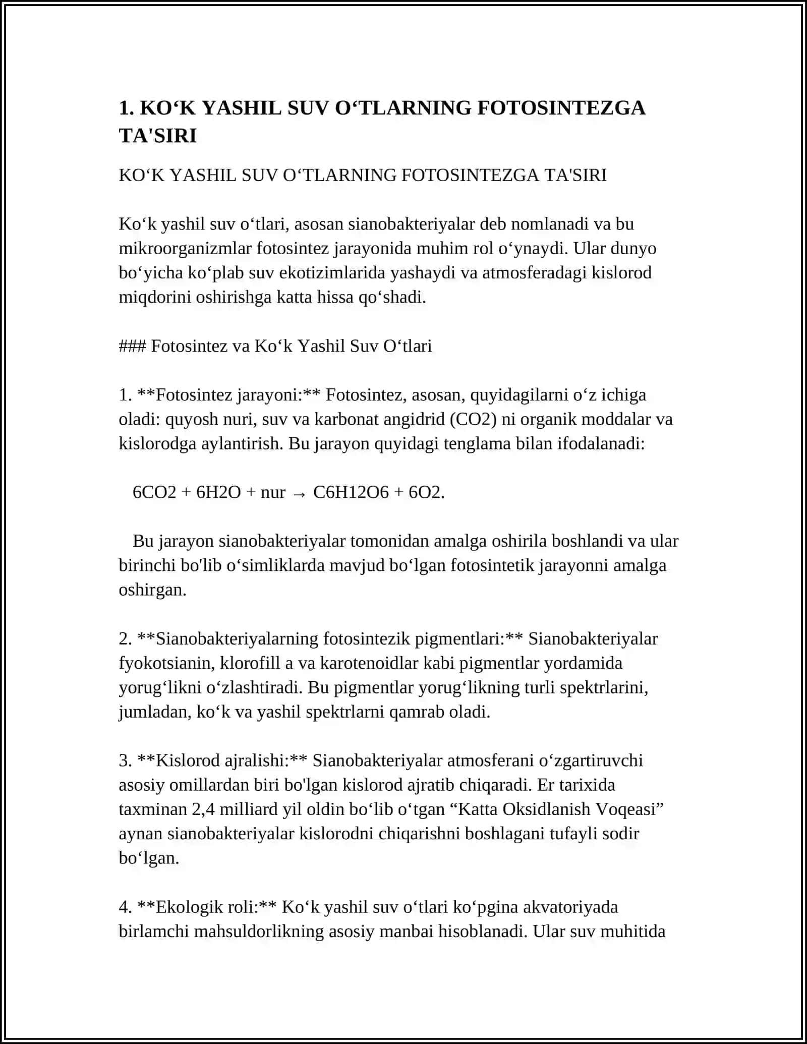 KOʻK YASHIL VA YASHIL SUV OʻTLARINI AHAMIYATI 3