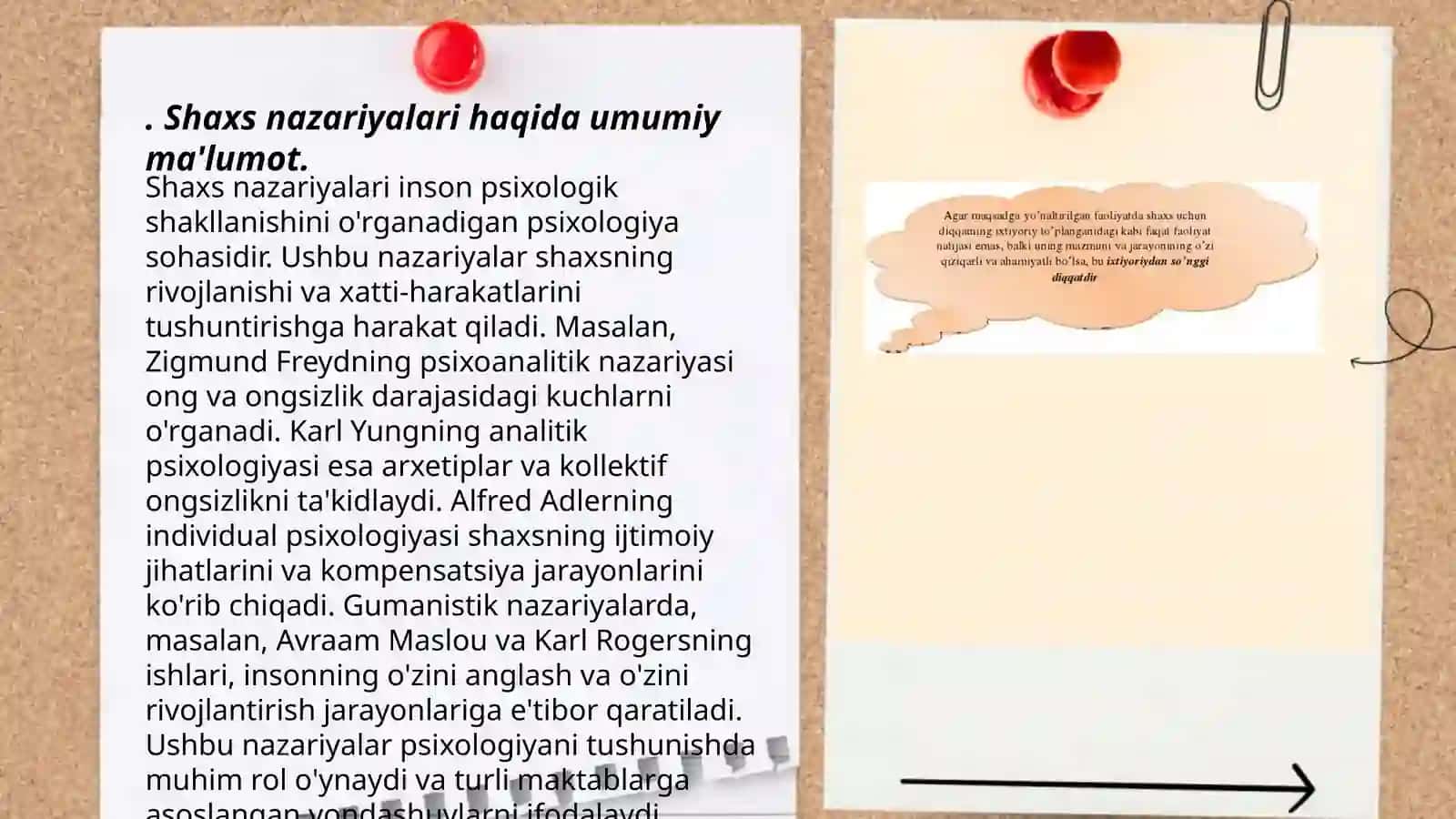 Shaxs nazaryalari. Endopsixika, egzopsixika. Diqqatning xususiyatlari 3